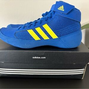 Men’s Adidas HVC 2 Wrestling Shoes Size 11.5 Blue and Yellow No Box